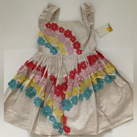 NWT Mini Boden Flutter Flower Rainbow Dress - Picture 5 of 8